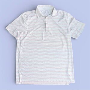 NEW Southern Tide Performance Polo Shirt Men’s Medium Logo Golf Tee Ball AOP